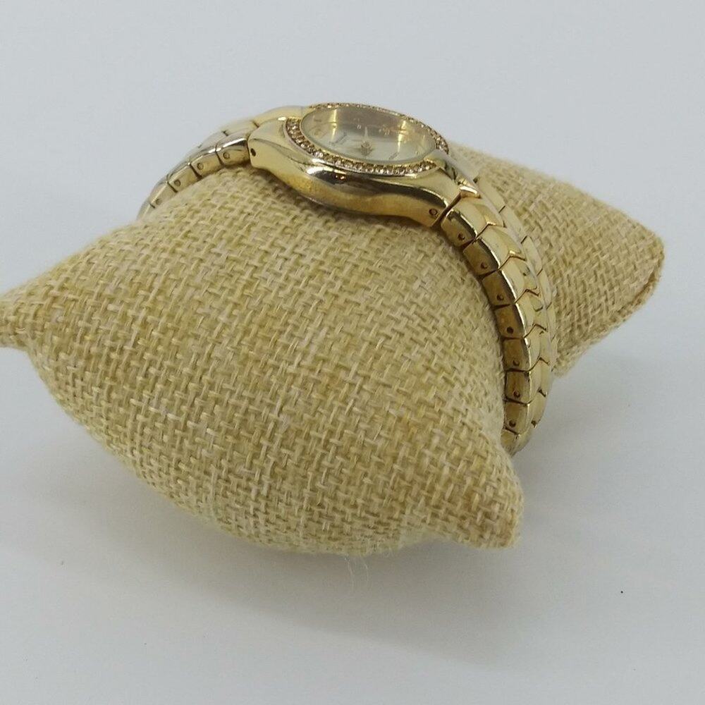 Women's Gruen Precision Quartz Wristwatch Rhinestones Gold - Picture 5 of 13